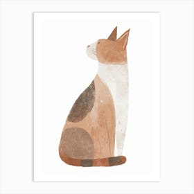 American Curl Cat Clipart Illustration 2 Art Print