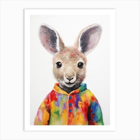 Baby Animal Wearing Sweater Kangaroo 2 Art Print