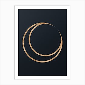 Abstract Geometric Gold Glyph on Dark Teal n.0377 Art Print