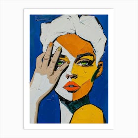 Woman With A Yellow Face Art Print