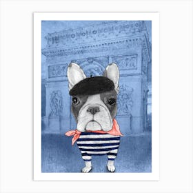 French Bulldog With Arc De Triomphe Art Print
