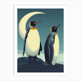 King Penguin Half Moon Island Minimalist Illustration 4 Art Print