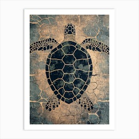 Sea Turtle Textured Collage 2 Art Print