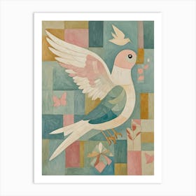 Abstract Pastel Dove Art Print