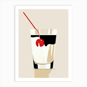 Mid Century Modern White Russian Floral Infusion Cocktail 4 Art Print