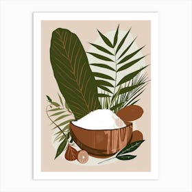 Coconut And Coconut Oil Art Print