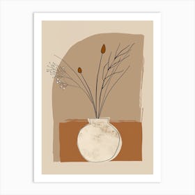 Bucharest Botanical Garden Boho Line Art Poster