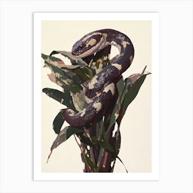 Snake On A Plant Art Print