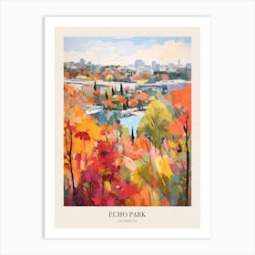 Autumn City Park Painting Echo Park Los Angeles United States 3 Poster Art Print