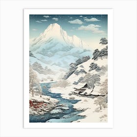 Shirakawa Go In Gifu, Ukiyo E Drawing 1 Art Print