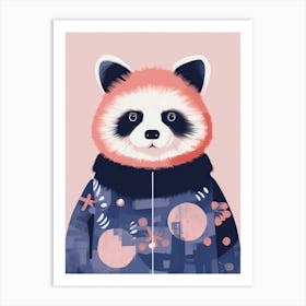 Playful Illustration Of Red Panda Bear For Kids Room 2 Art Print