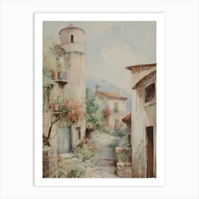 Village In Greece Art Print