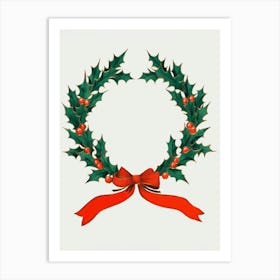 Holly Wreath 1 Art Print