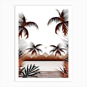 Tropical Landscape With Palm Trees 12 Art Print