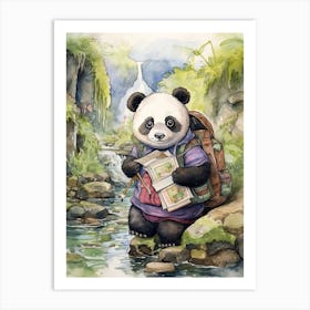 Panda Art Geocaching Watercolour 1 Art Print