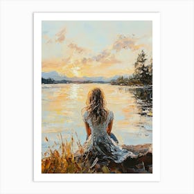 Sunset By The Lake Art Print