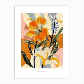 Colourful Flower Illustration Poster Portulaca 4 Art Print