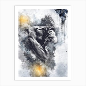 Poster Lion Africa Wild Animal Illustration Art 07 Art Print