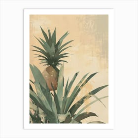 Pineapple Tree Minimal Japandi Illustration 4 Art Print