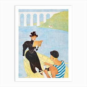 Woman Reading In A Row Boat (1894), Edward Penfield Art Print