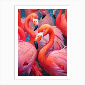 Flamingos birds animal Art Print
