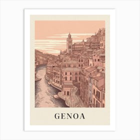 Genoa Vintage Pink Italy Poster Art Print
