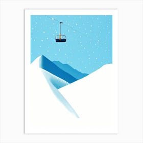 Saas Fee, Switzerland Minimal Skiing Poster Art Print