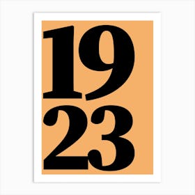 1923 Typography Date Year Word Art Print