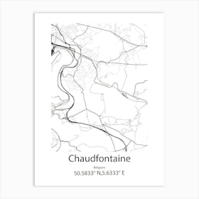 Chaudfontaine,Belgium Minimalist Map Art Print