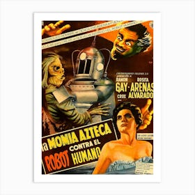 Robot Vs Aztec Mummy, Movie Poster Art Print