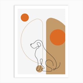 Simple minimalist dog Art Print