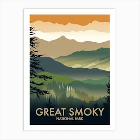 Great Smoky National Park Vintage Travel Poster 8 Art Print