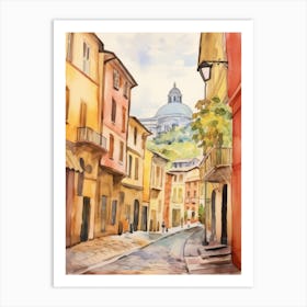 Bergamo, Italy Watercolour Streets 4 Art Print