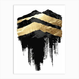 Black And Gold Mountains 4 Art Print