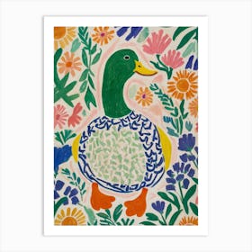 Duck In Flowers Style unemployment Art Print