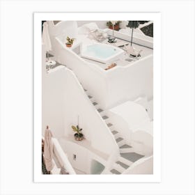 White Santorini Villa Art Print