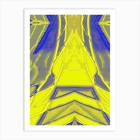 Abstract - Yellow And Blue Abstract Painting Art Print