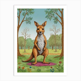 Kangaroo Yoga 8 Art Print