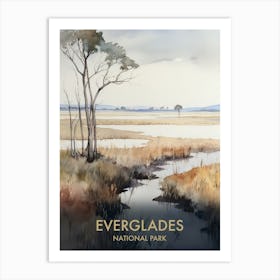 Everglades National Park Watercolour Vintage Travel Poster 1 Art Print