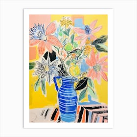 Flower Painting Fauvist Style Passionflower 3 Art Print