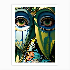 Butterfly Mask Art Print