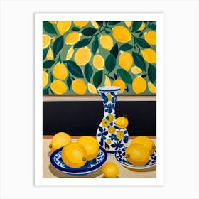 Lemons On A Table Art Print