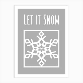 Let It Snow Xmas typography 1 Art Print