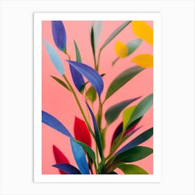 Baby Rubber Plant Colourful Illustration Art Print