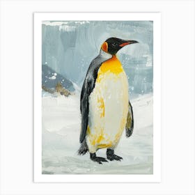 King Penguin Laurie Island Colour Block Painting 3 Art Print