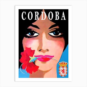 Cordoba, Spain, Woman With Flower in Her Mouth Art Print