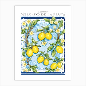 Mercado De La Fruta Lemons Illustration 10 Poster Art Print