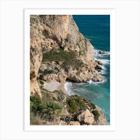 Cliffs and dream beach on the Mediterranean coast Art Print