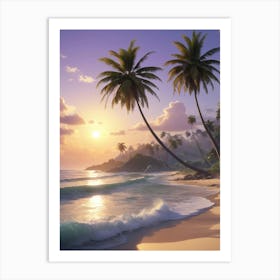 Sunset On The Beach Art Print