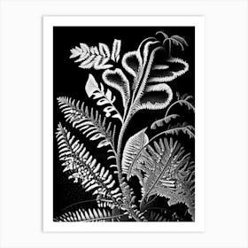 Tripinnatifid Spleenwort Linocut Art Print